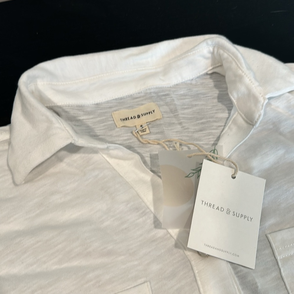 White thread & supply button down - Picture 2 of 3